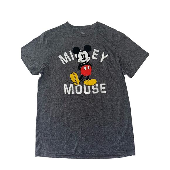 Disney Mickey Mouse T Shirt Unisex Medium Grey White Black Red Yellow Mickey - Picture 1 of 5